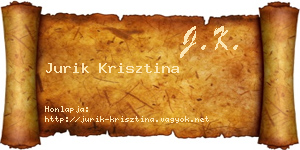 Jurik Krisztina névjegykártya